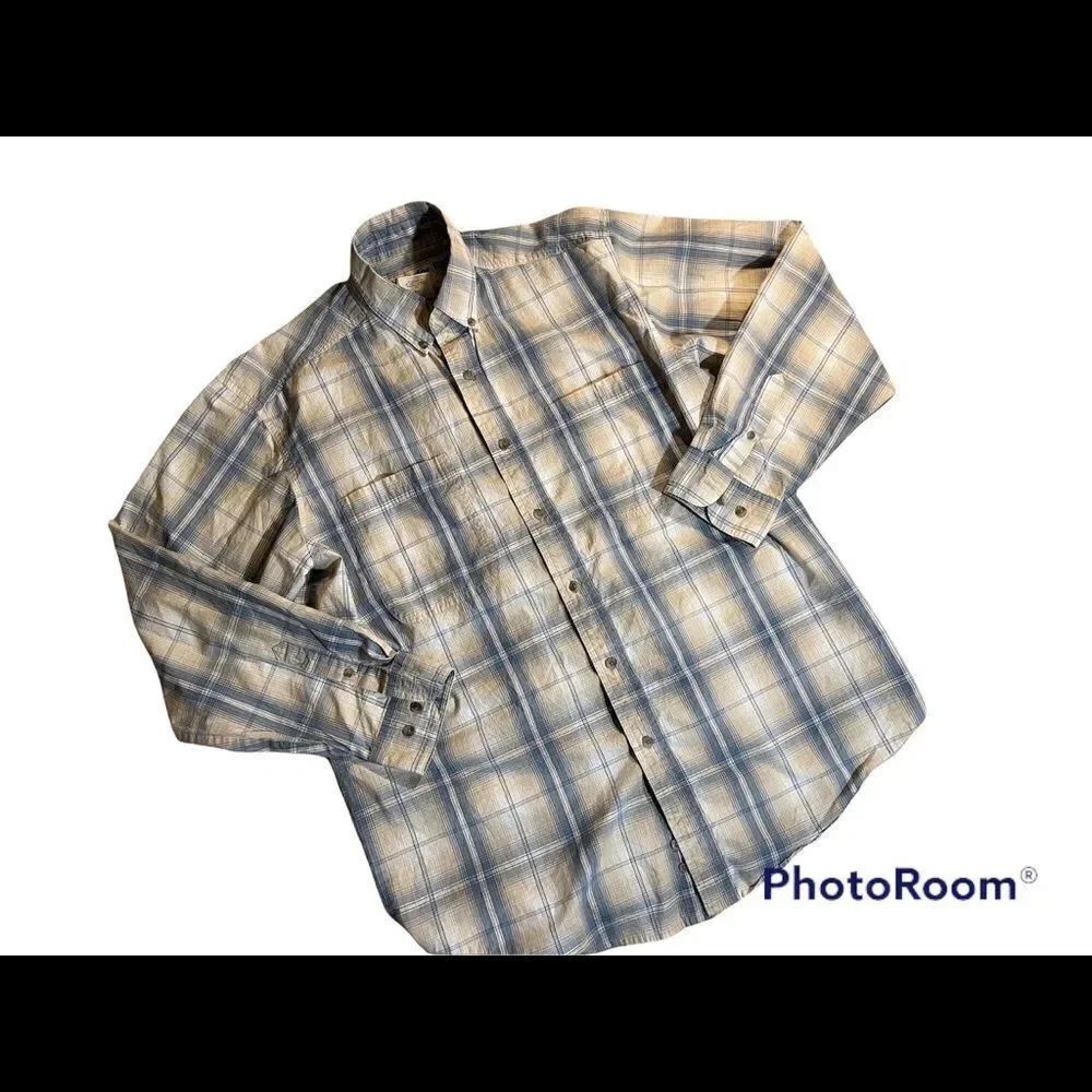 Wrangler Wrinkle Resist Plaid Button Down Shirt L